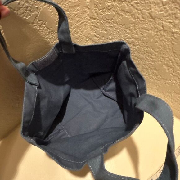 L’ Homme Prada Canvas Mini Tote Bag Denim Blue Micro Purse Cute Coastal Luxe NEW - Picture 4 of 9